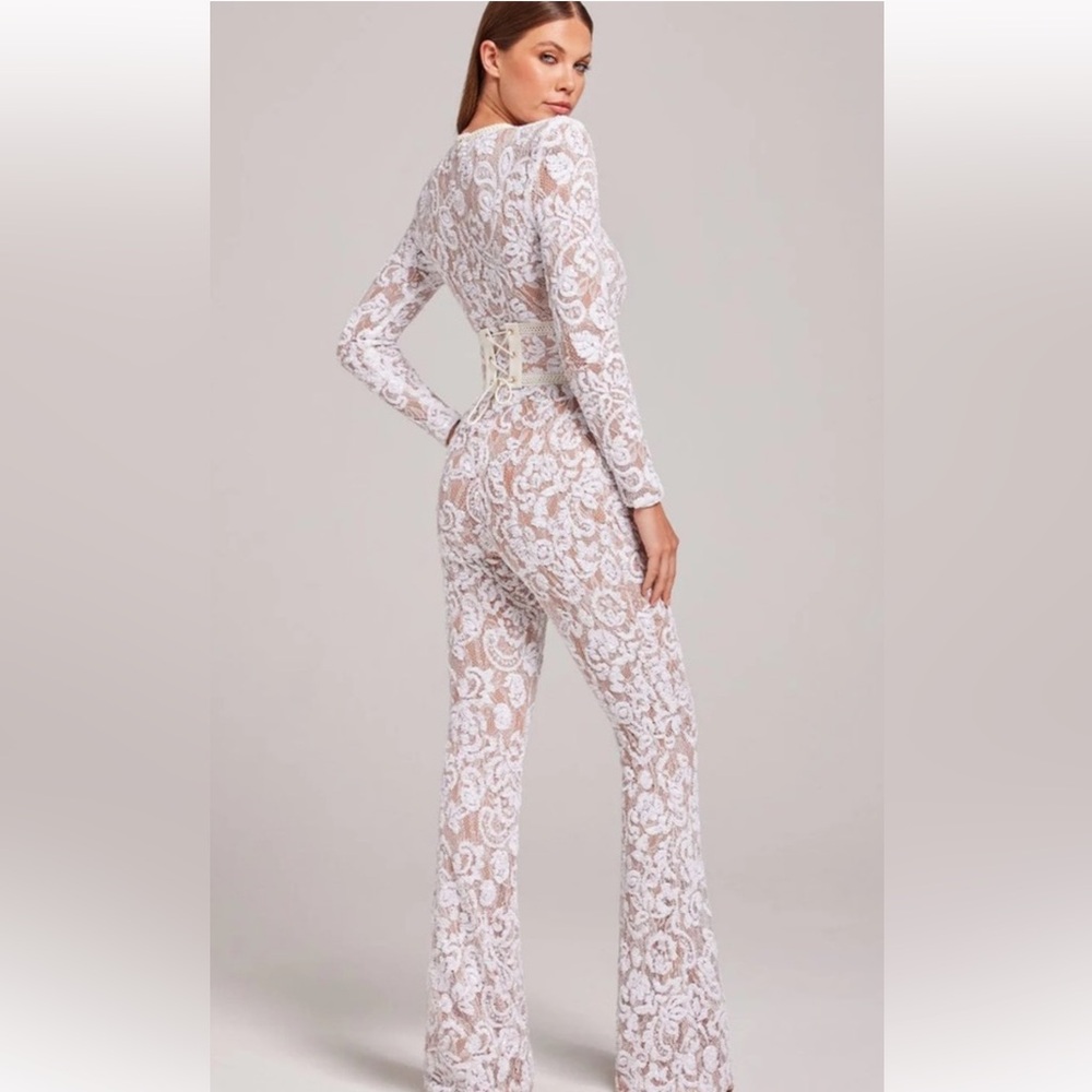 NADINE MERABI Elegant Lace Jumpsuit - Picture 2 of 6